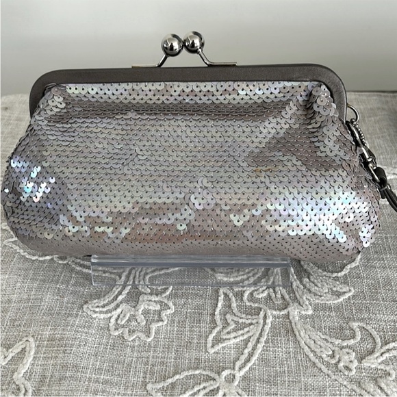 Coach Handbags - Coach Rare EUC Audrey Sequin Clutch Wristlet with Kiss Lock